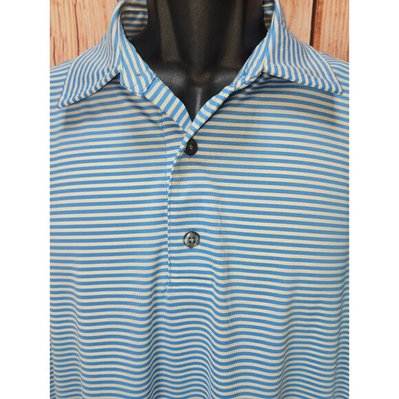 FOOTJOY FJ Men's Golf Polo Large Seawash Blue Striped - Picture 3 of 8